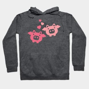 Flying Pigs in Love Hoodie